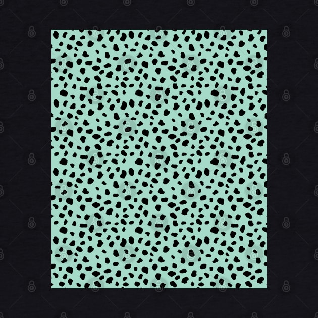 Dalmatian Animal Print Spots Black Mint Green Polka Dots by squeakyricardo